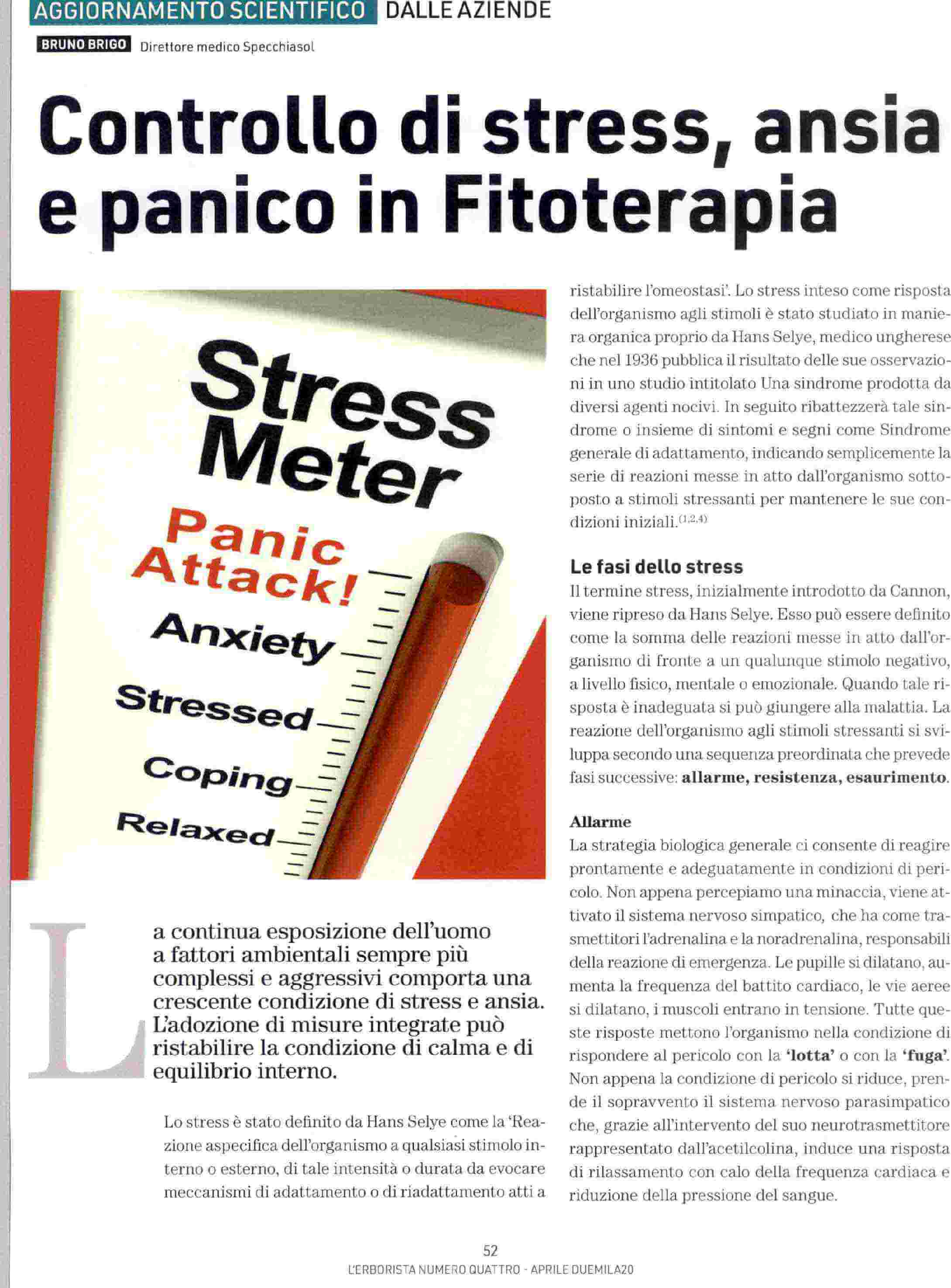 L'Erborista - Controllo di stress ansia e panico in fitoterapia